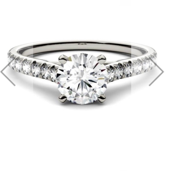 Forever One Round Mosissanite Solitaire - Picture 5 of 8